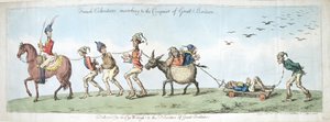 Volontaires français, marchant vers la conquête de la Grande-Bretagne, publié par Hannah Humphrey en 1799